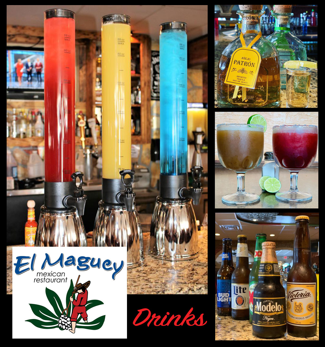 El Maguey Mexican Restaurant drinks collage